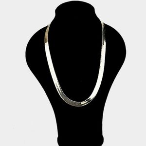 Simple Gold Metal Link Herringbone Necklace Chain
